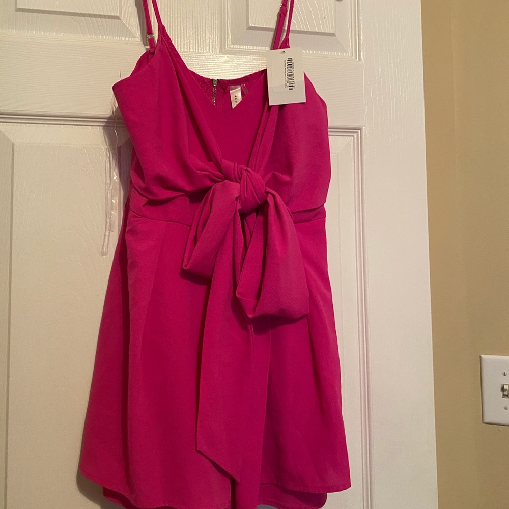 Pink Lily pink tie romper